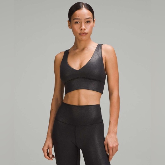 B-Lululemon Align Ribbed V-Neck Bra *Light Support, C/D Cup Shine - Picture 3 of 5